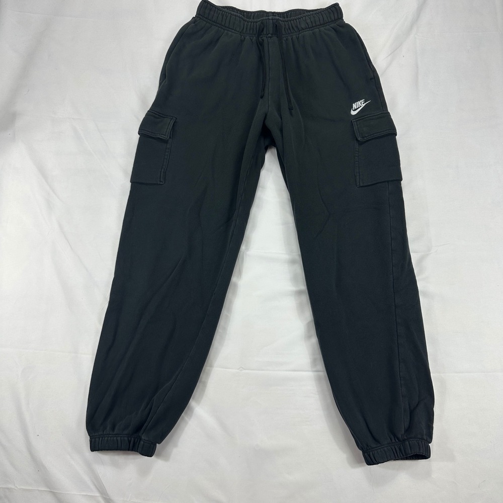 Nike Men's Black Cargo Sweatpants Joggers Small Drawstring Waist Casual